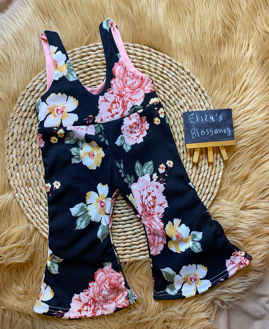 Floral Flare Overalls