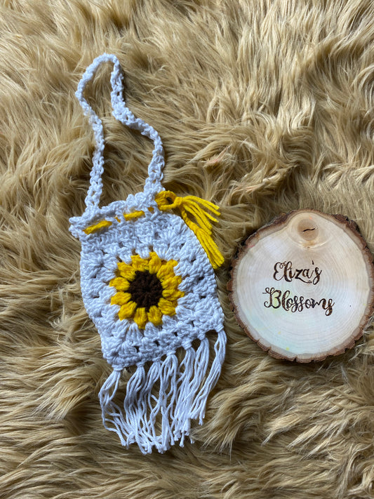 Sunflower Crochet Purse with Tassle