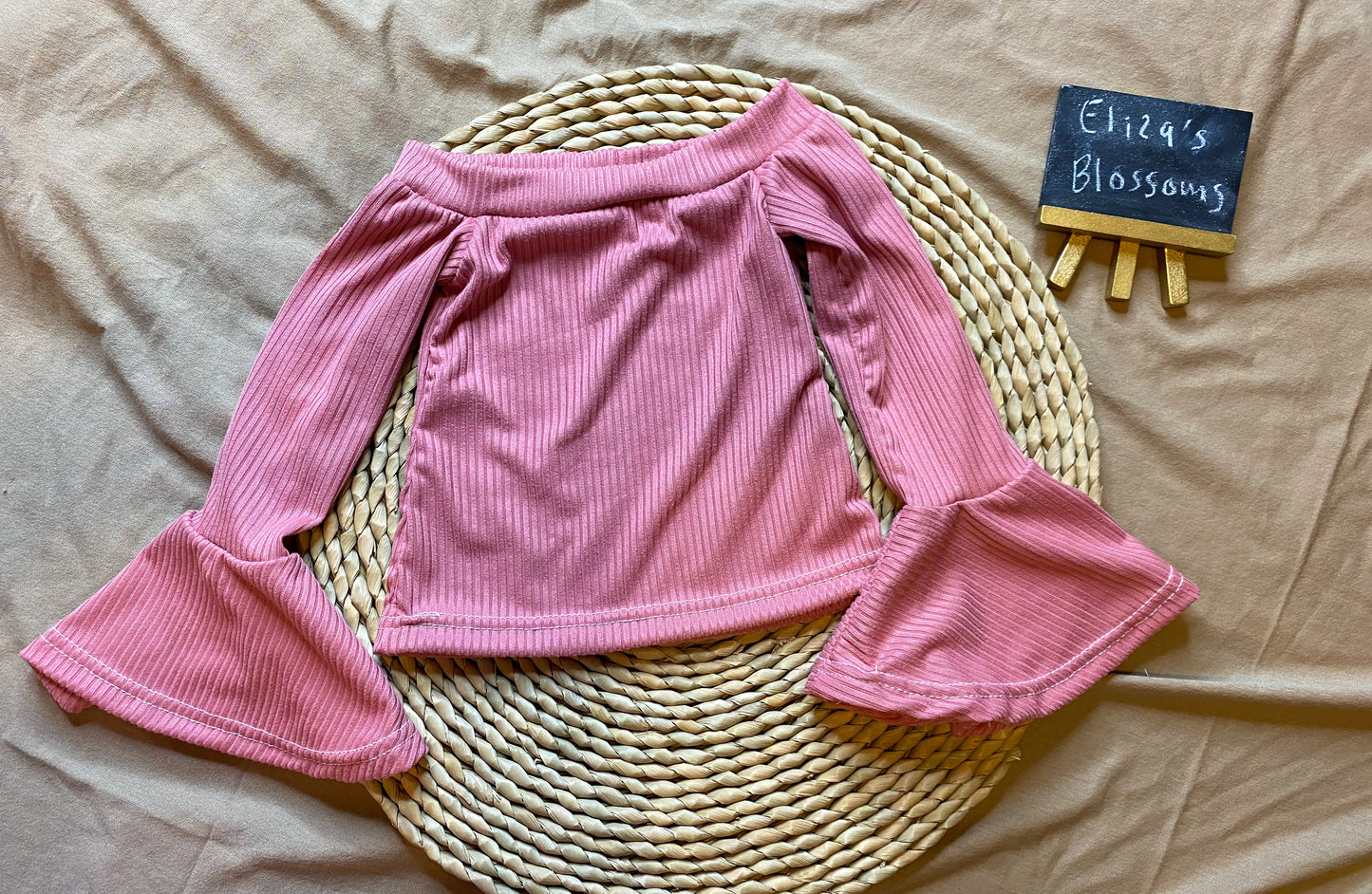 Mauve Pink Bell Sleeve Top
